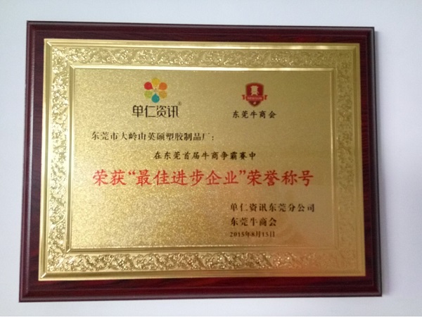 榮獲最佳進步企業(yè)榮譽稱號